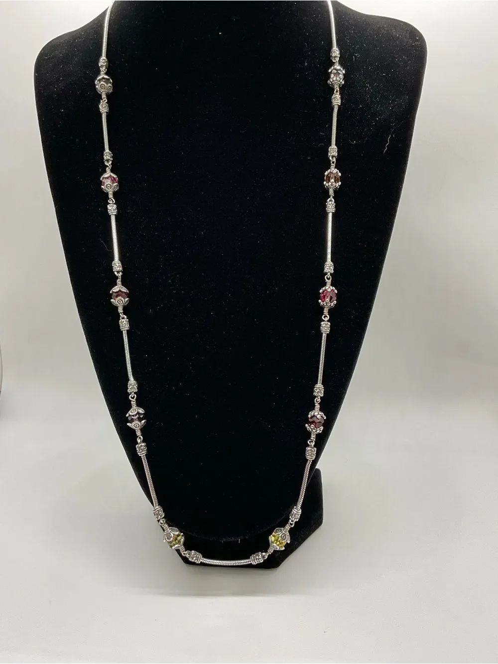 Brighton Glass Mountain Silver Long Necklace